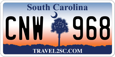 SC license plate CNW968