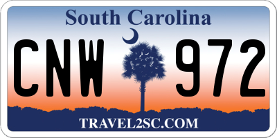 SC license plate CNW972