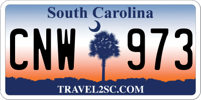 SC license plate CNW973