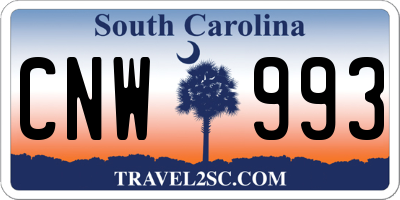 SC license plate CNW993