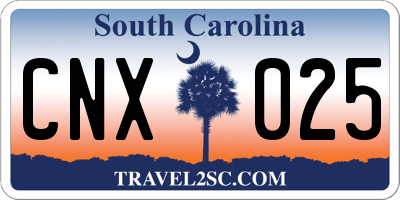 SC license plate CNX025