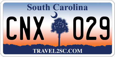 SC license plate CNX029