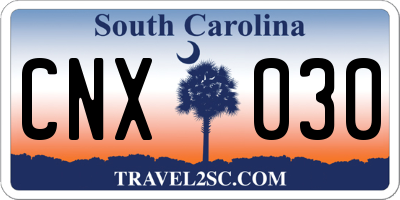 SC license plate CNX030