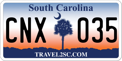 SC license plate CNX035