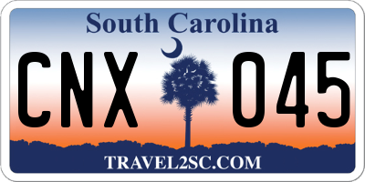 SC license plate CNX045