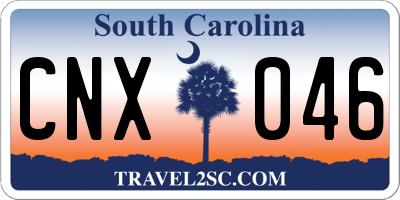 SC license plate CNX046