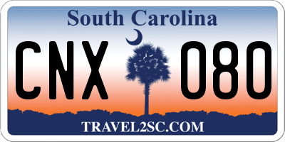 SC license plate CNX080