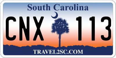 SC license plate CNX113