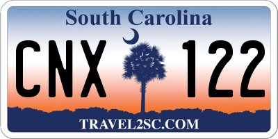 SC license plate CNX122