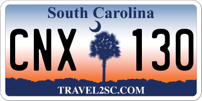 SC license plate CNX130