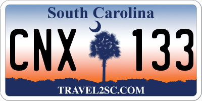 SC license plate CNX133
