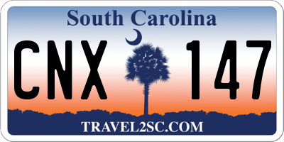 SC license plate CNX147