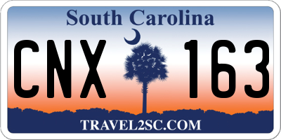 SC license plate CNX163