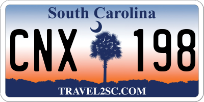 SC license plate CNX198