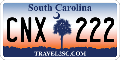 SC license plate CNX222