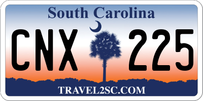 SC license plate CNX225