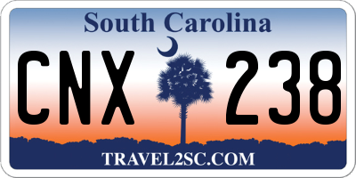 SC license plate CNX238