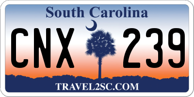 SC license plate CNX239