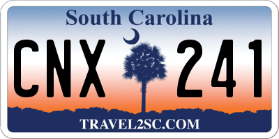 SC license plate CNX241