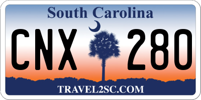 SC license plate CNX280