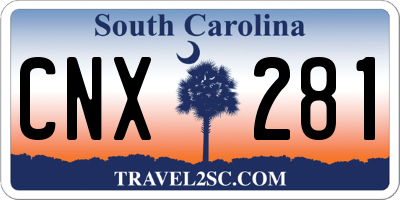 SC license plate CNX281