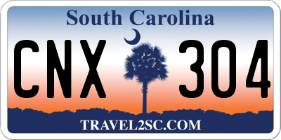 SC license plate CNX304