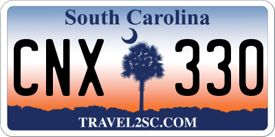 SC license plate CNX330