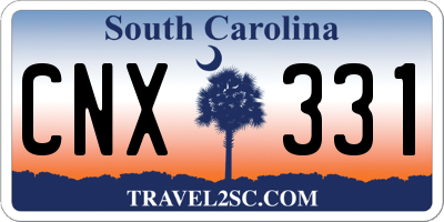 SC license plate CNX331