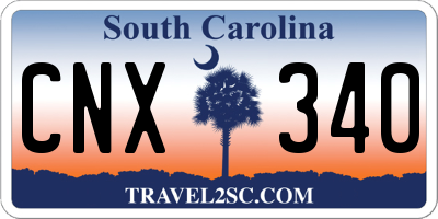 SC license plate CNX340
