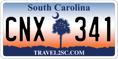 SC license plate CNX341