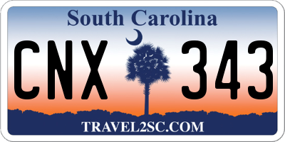 SC license plate CNX343
