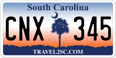 SC license plate CNX345