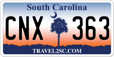 SC license plate CNX363