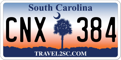 SC license plate CNX384