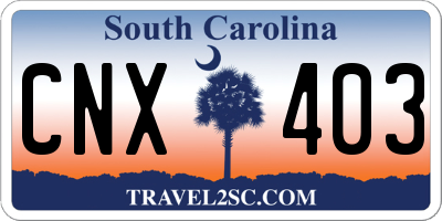SC license plate CNX403