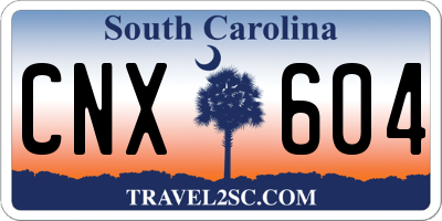 SC license plate CNX604