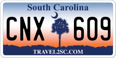 SC license plate CNX609