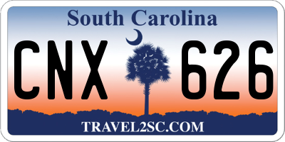 SC license plate CNX626