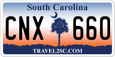 SC license plate CNX660
