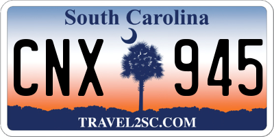 SC license plate CNX945