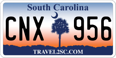 SC license plate CNX956