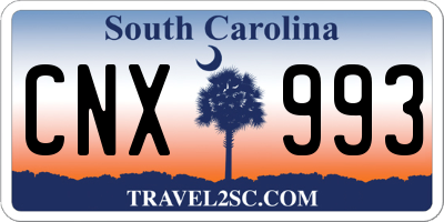 SC license plate CNX993