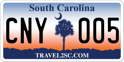 SC license plate CNY005