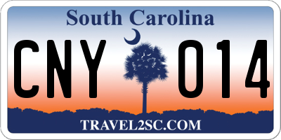SC license plate CNY014