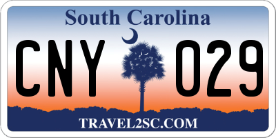 SC license plate CNY029