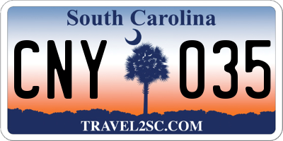 SC license plate CNY035