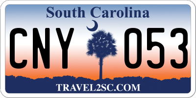 SC license plate CNY053