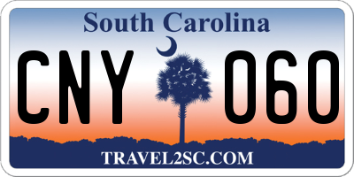 SC license plate CNY060