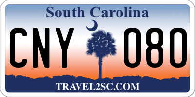 SC license plate CNY080