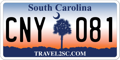 SC license plate CNY081